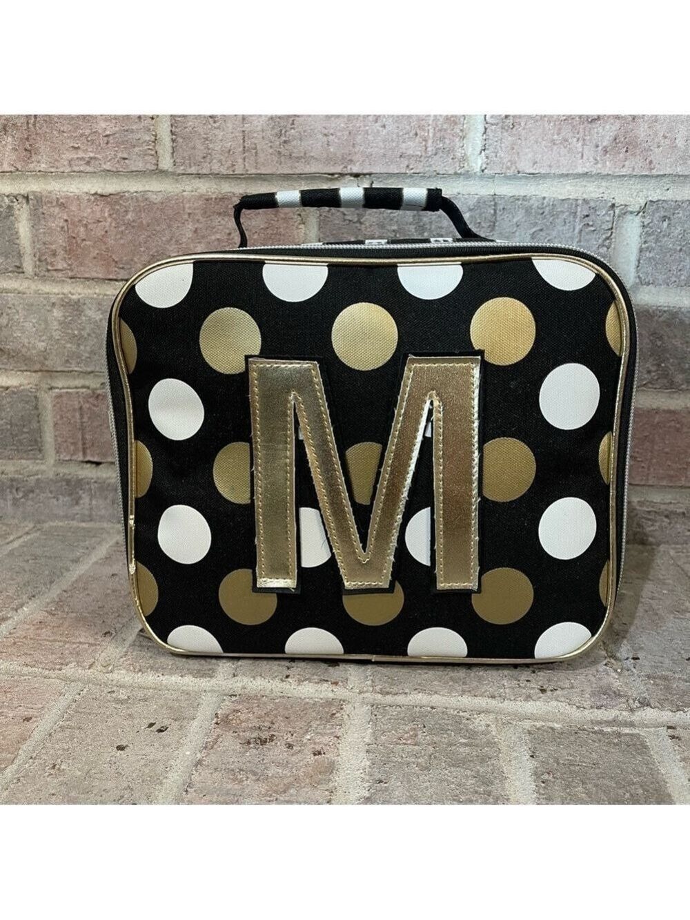 Justice Black and Gold Polka Dot Cosmetic Bag